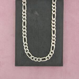 sterling silver mens italy 13mm figaro chain necklace size 24.25in
